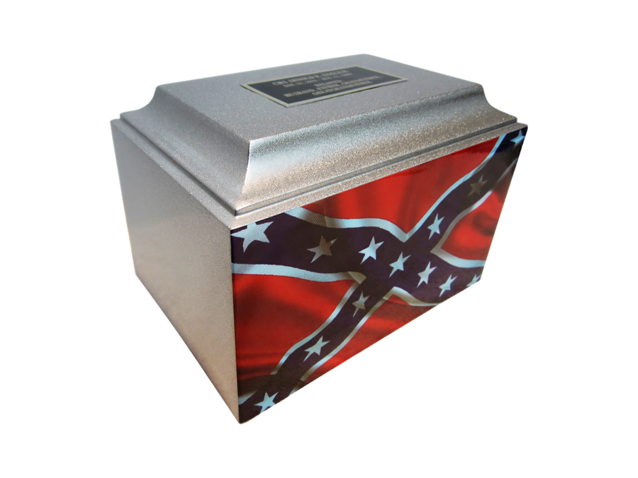 Southern Rebel Flag Fiberglass Box Cremation Urn – 407