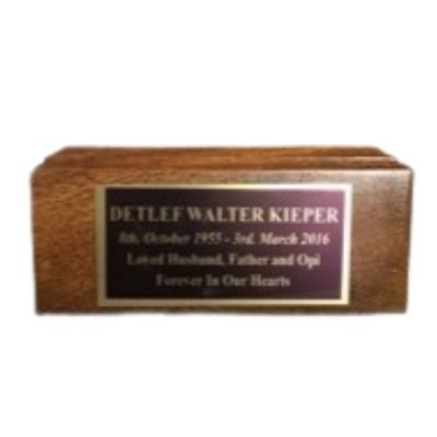 USA Marine Corps Large Wooden Box Cremation Urn Shown with 3D Solid Metal Medallion - 947