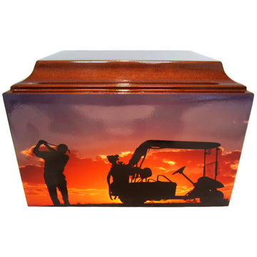 Golf Sunset Fiberglass Box Cremation Urn