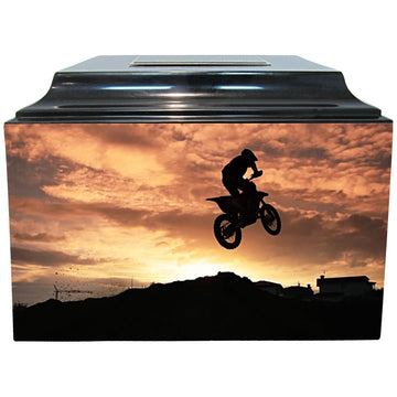 Motorcross Fiberglass Box Cremation Urn