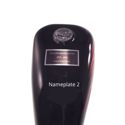 Black Live to Ride Gas Tank Cremation Urn Shown with Custom 