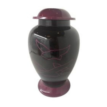 Purple and Black Dove Cremation Urn
