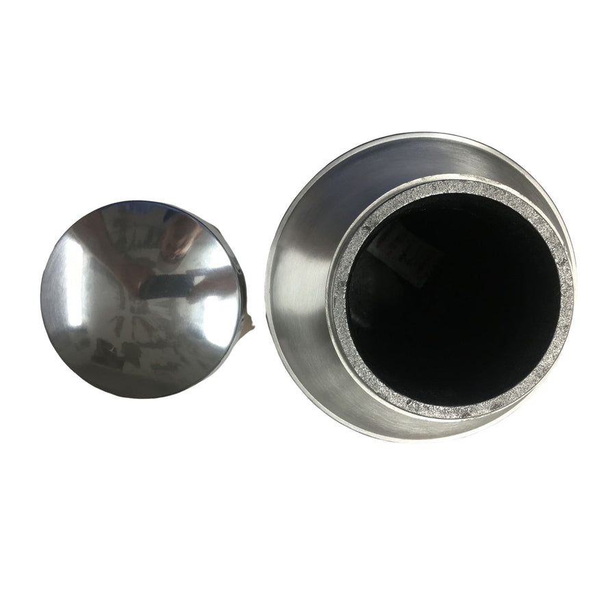 Brushed Aluminum POW-MIA 3-Ring Aluminum Cremation Urn Shown with 3D Metal Medallion - 867