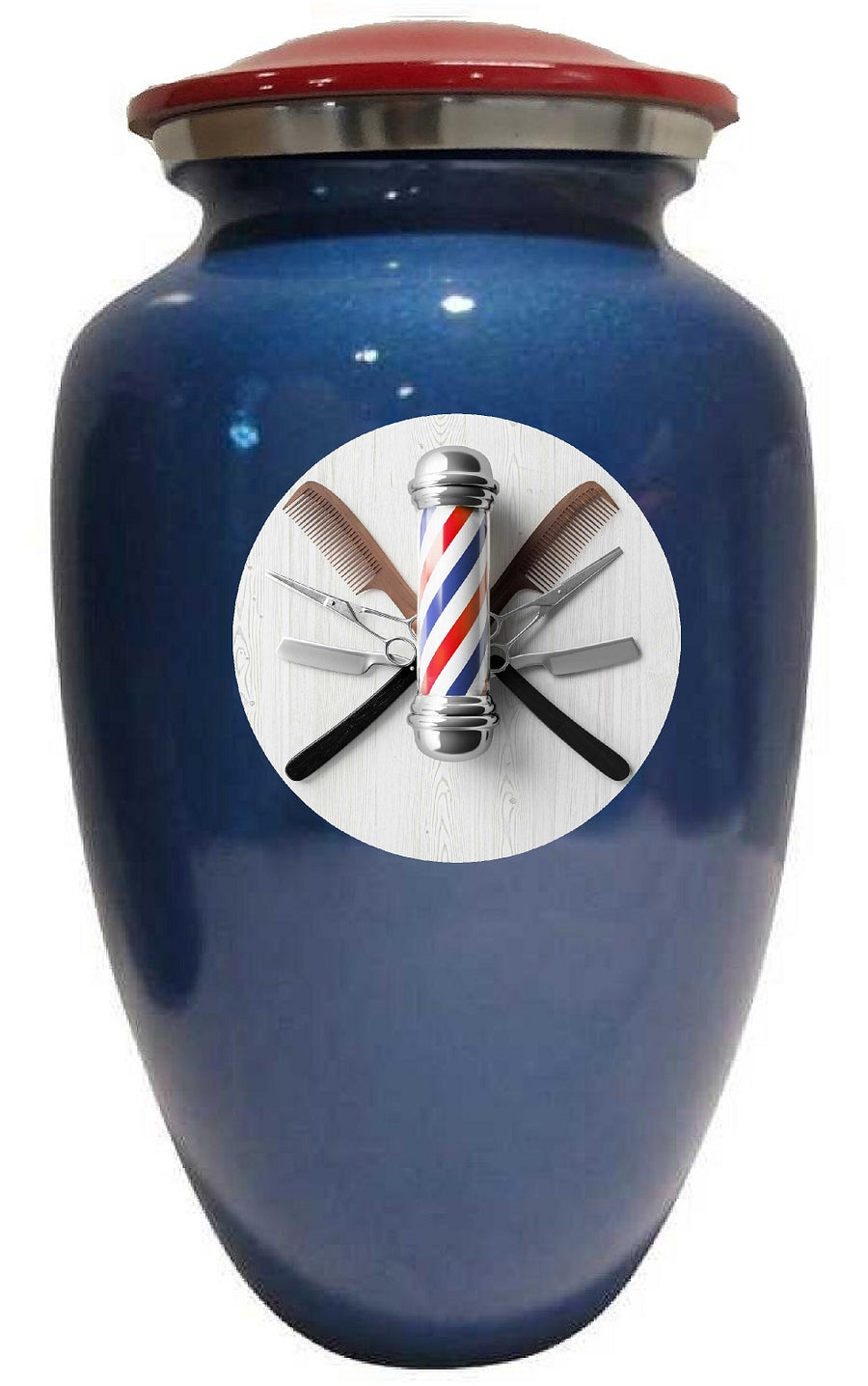 Barber Hair Stylist Classic Vase Cremation Urn – T103 – Custom Urns R Us