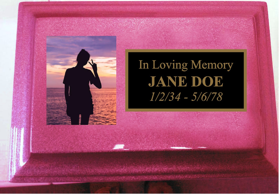 Pink Girl Teen Fashion Makeup Fiberglass Box Cremation Urn – T107