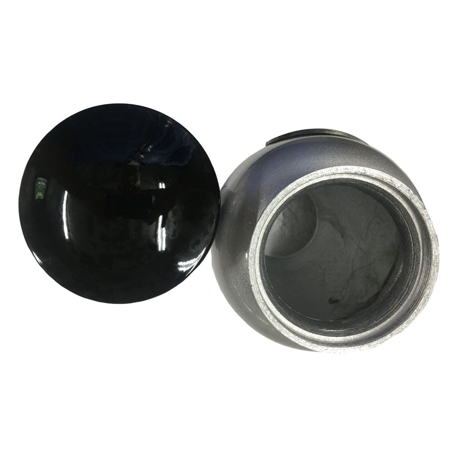 Vietnam Veteran Black Classic Vase Cremation Urn Shown with 3D Solid Metal Medallion - 432