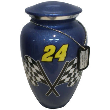 #24 Blue Racing Classic Vase Cremation Urn