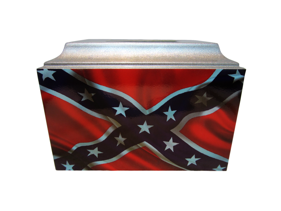 Southern Flag Fiberglass Box Cremation Urn