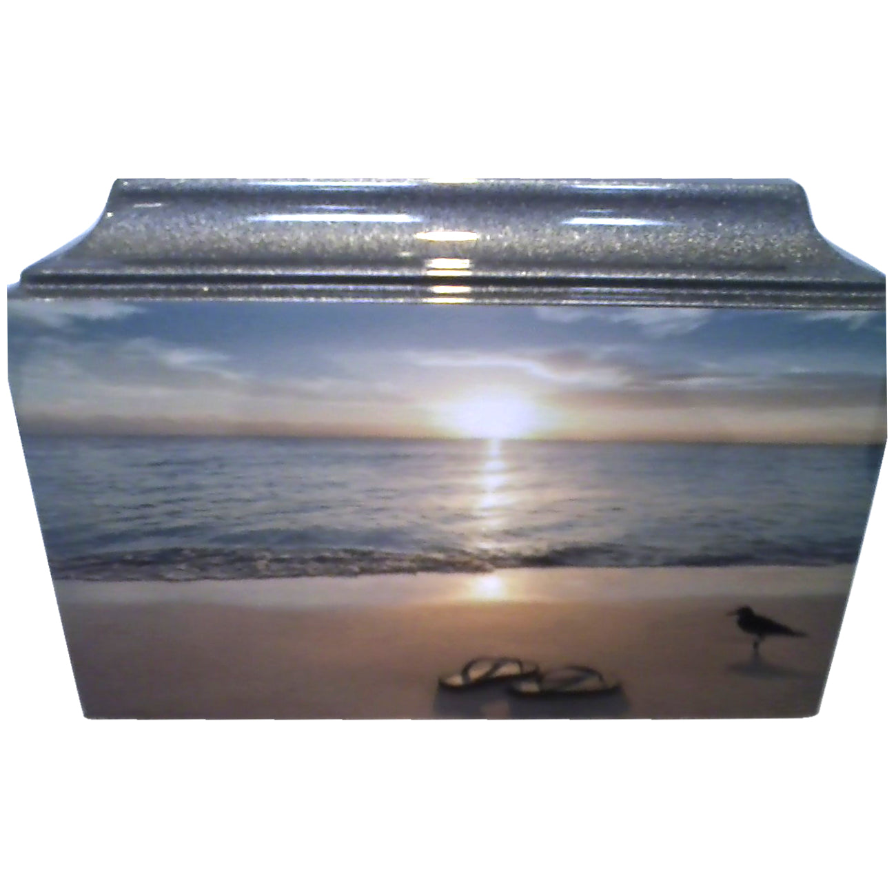Beach Scene Fiberglass Box Cremation Urn - 616