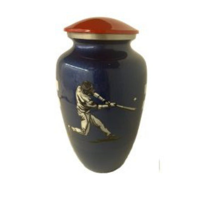 Black Baseball Classic Vase Cremation Urn