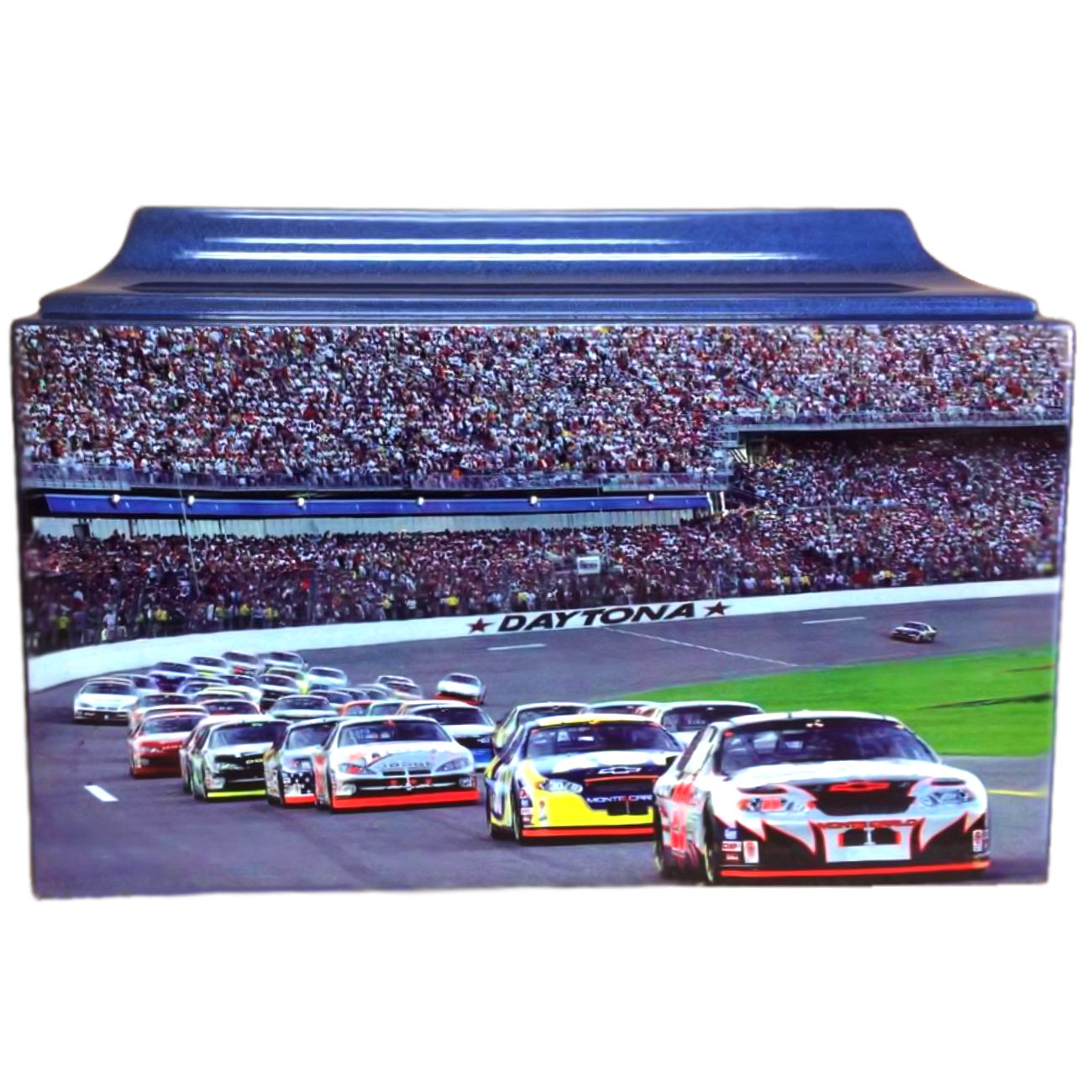 Blue Racing Inspired Fiberglass Box Cremation Urn - 236