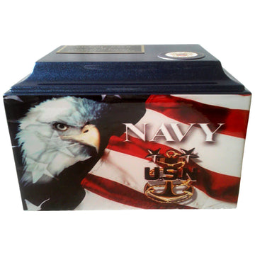 Blue Navy Fiberglass Box Cremation Urn