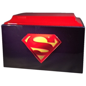Blue and Red Superman Fiberglass Box Cremation Urn 