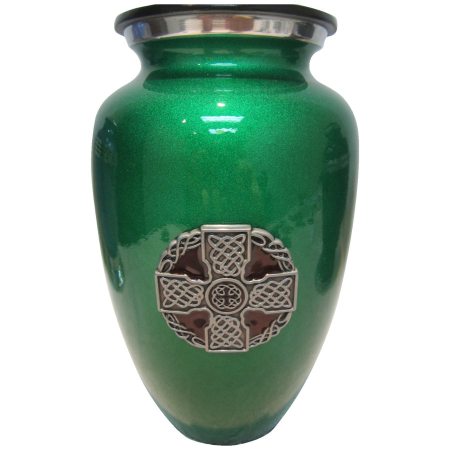 Celtic Cross Green Classic Vase Cremation Urn 