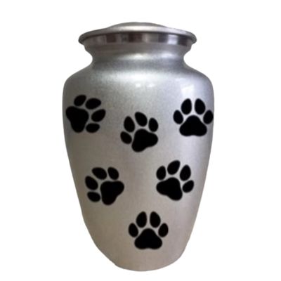 Urne de crémation en vase classique avec empreintes de pattes de chien