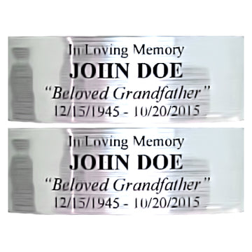 Dos placas de identificación para urnas de cremación