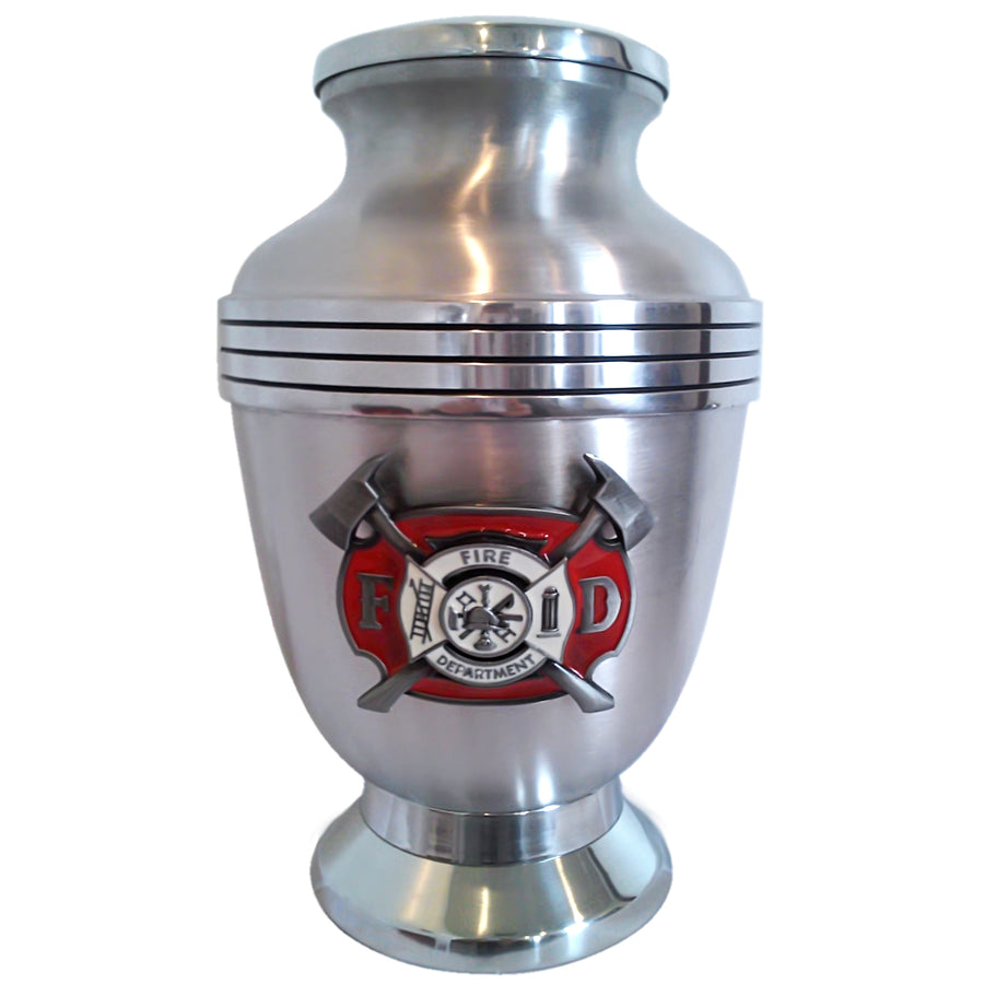 Firefighter 3-Ring Aluminum Cremation Urn