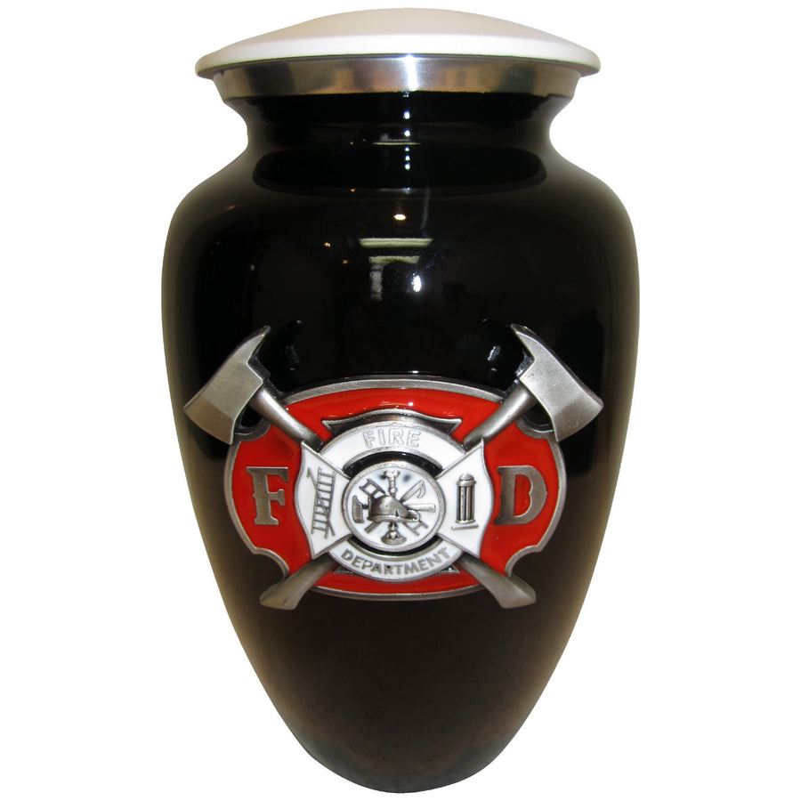 Firefighter Black Classic Vase Cremation Urn