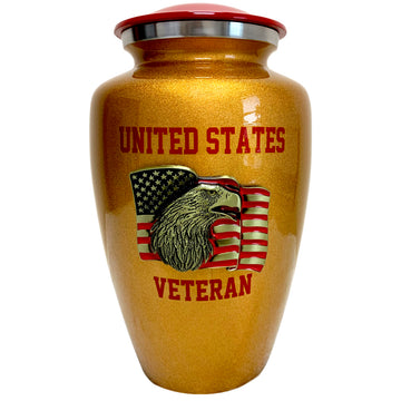 Gold US Veteran Classic Vase Cremation Urn
