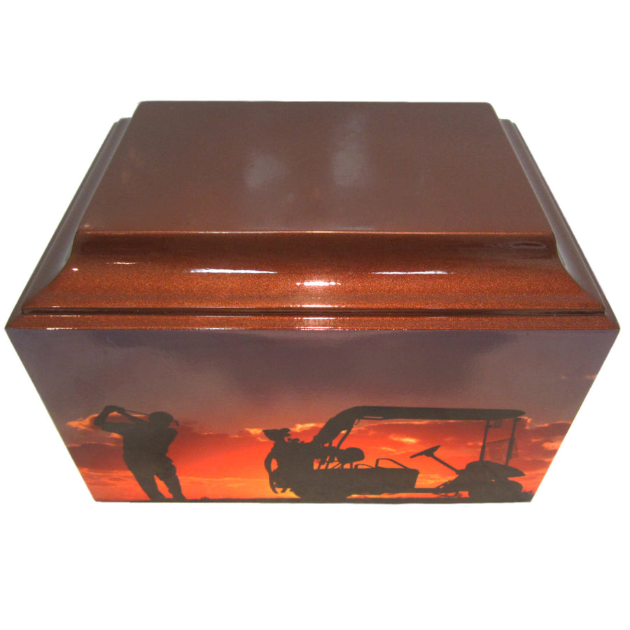 Urna de cremación con caja de fibra de vidrio Golf Sunset - 227