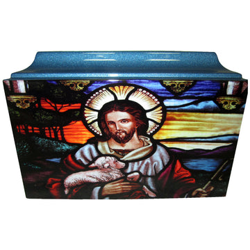 Jesus Christ Fiberglass Box Cremation Urn