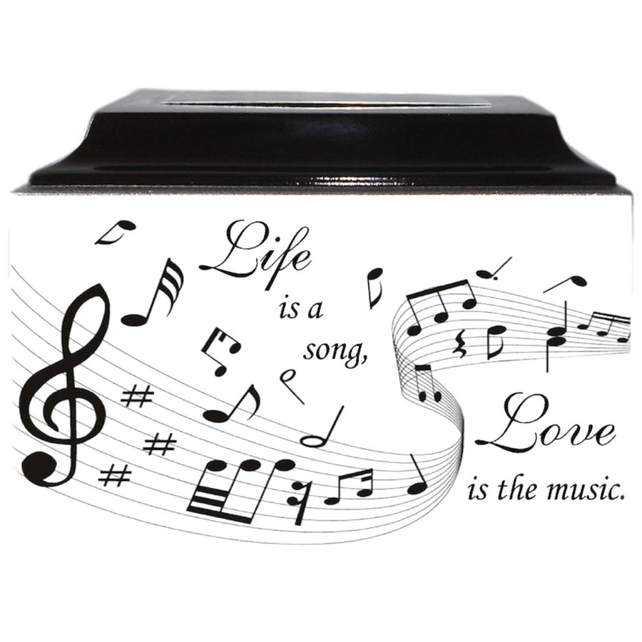 Musical Notes Fiberglass Box Cremation Urn