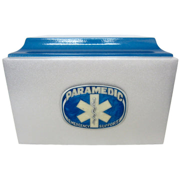 Paramedic Silver & Blue Fiberglass Box Cremation Urn