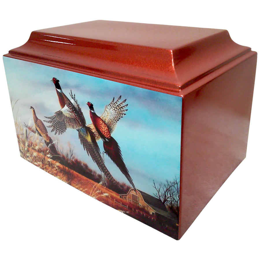 Pheasant Bird Hunter Fiberglass Box Cremation Urn - 521