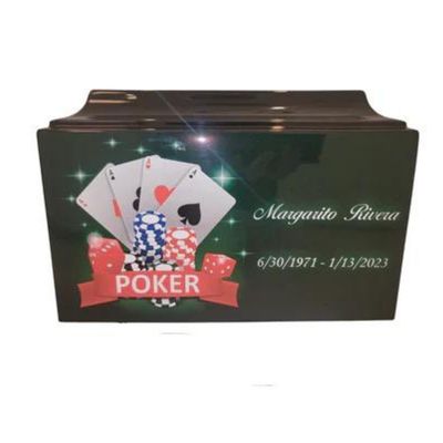 Poker Player Fiberglass Box Cremation Urn