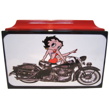 Red & Black Betty Boop Fiberglass Box Cremation Urn