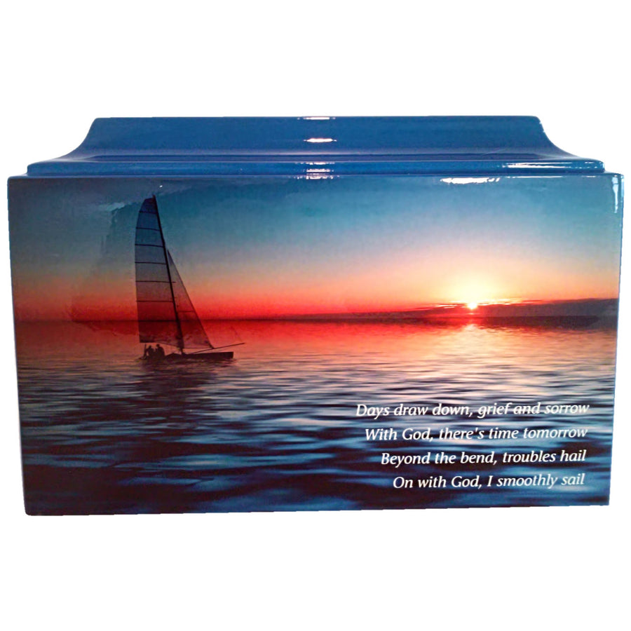 Sailing Fiberglass Box Cremation Urn