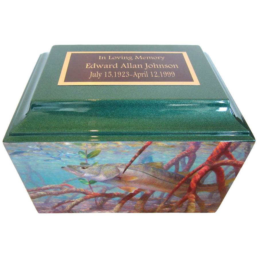 Snook Fishing Fiberglass Box Cremation Urn