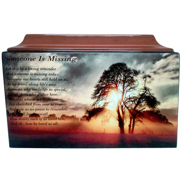 Sunset 'Someone is Missing' Fiberglass Box Cremation Urn 