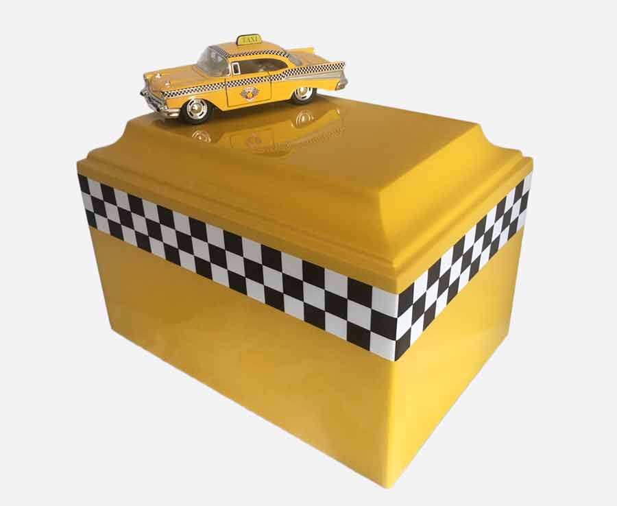 Taxi Cab Driver Cabbie Fiberglass Box Cremation Urn - 913