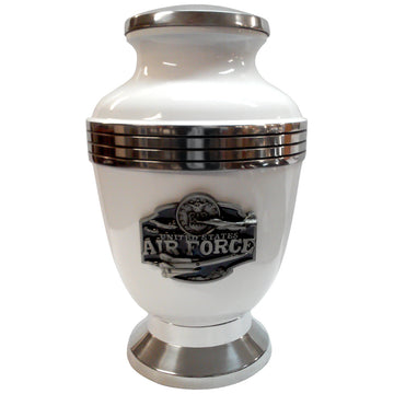 White Air Force Jets 3-Ring Aluminum Cremation Urn 